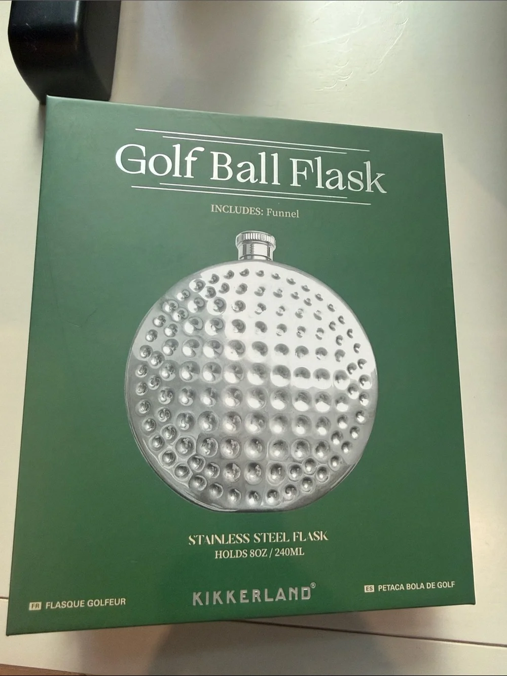 Kikkerland Green Golf Ball Flask Box
